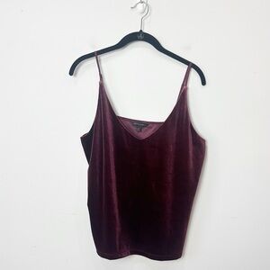 Banana Republic Velvet Spaghetti Strap Top Wine